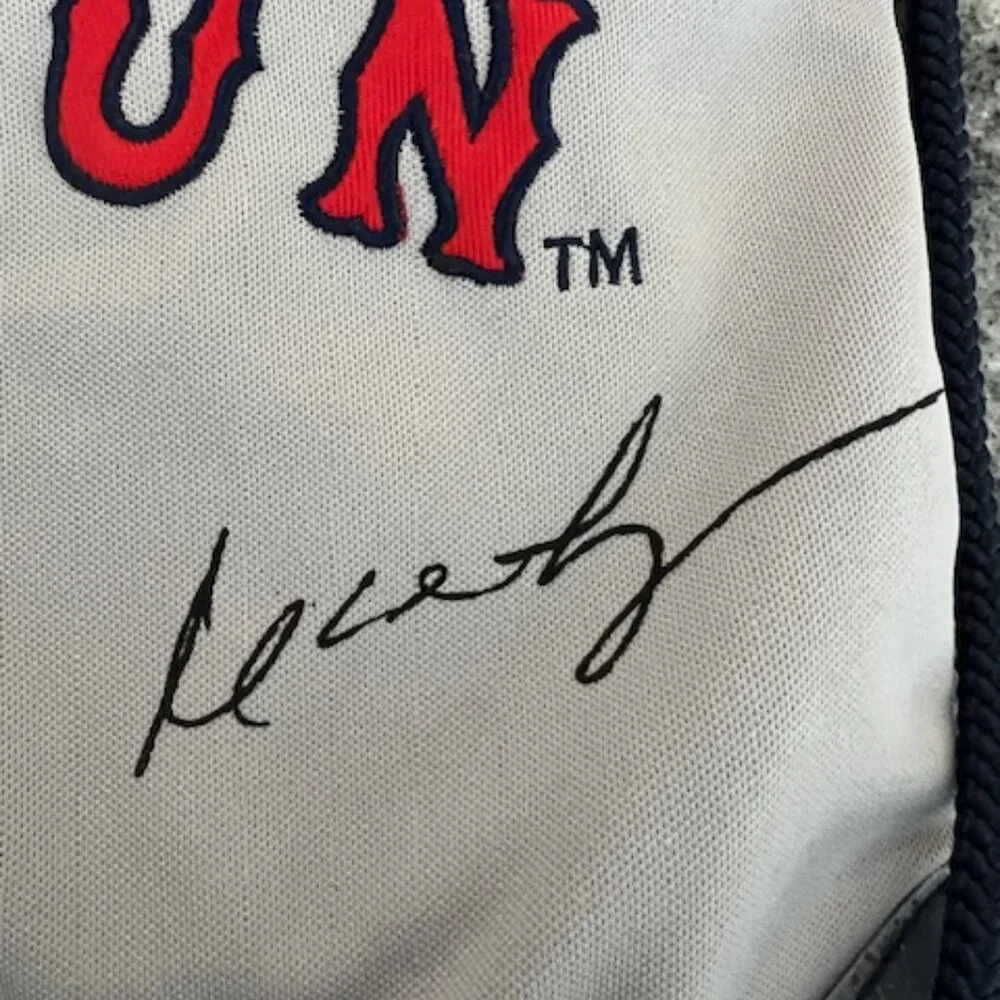 Boston Red Sox drawstring backpack resembling a baseball jersey #24 Ramirez PLUS